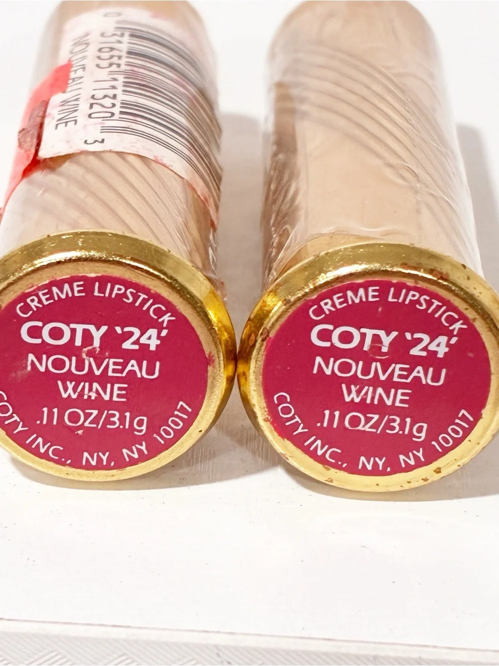 1970s 1980s Vintage Coty 24 Creme Lipstick in Wine NEW Lot of 2